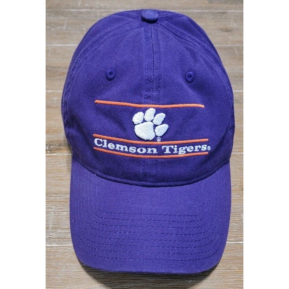 Clemson Tigers Hat Strap Back Baseball Cap NCAA The Game 3 Split Bar Purple